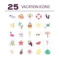 Summer vacation icon set Royalty Free Stock Photo